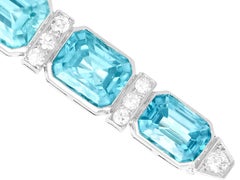 Antique Art Deco 10.75 Carat High Zircon and Diamonds Platinum Bar Brooch