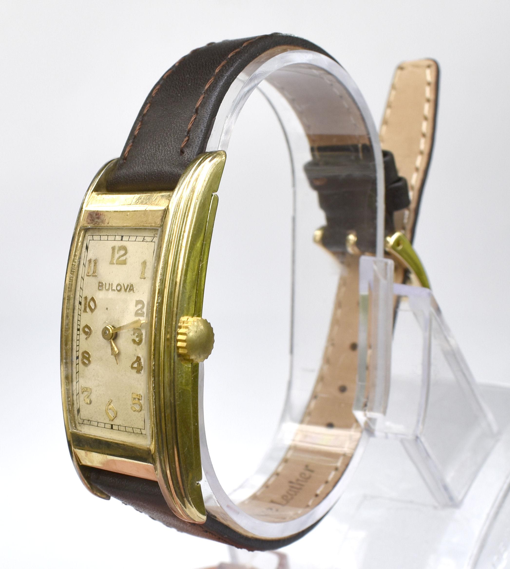 Art Deco 10k Gold Filled Gents Watch, Bulova, Fully Serviced, C1936 3