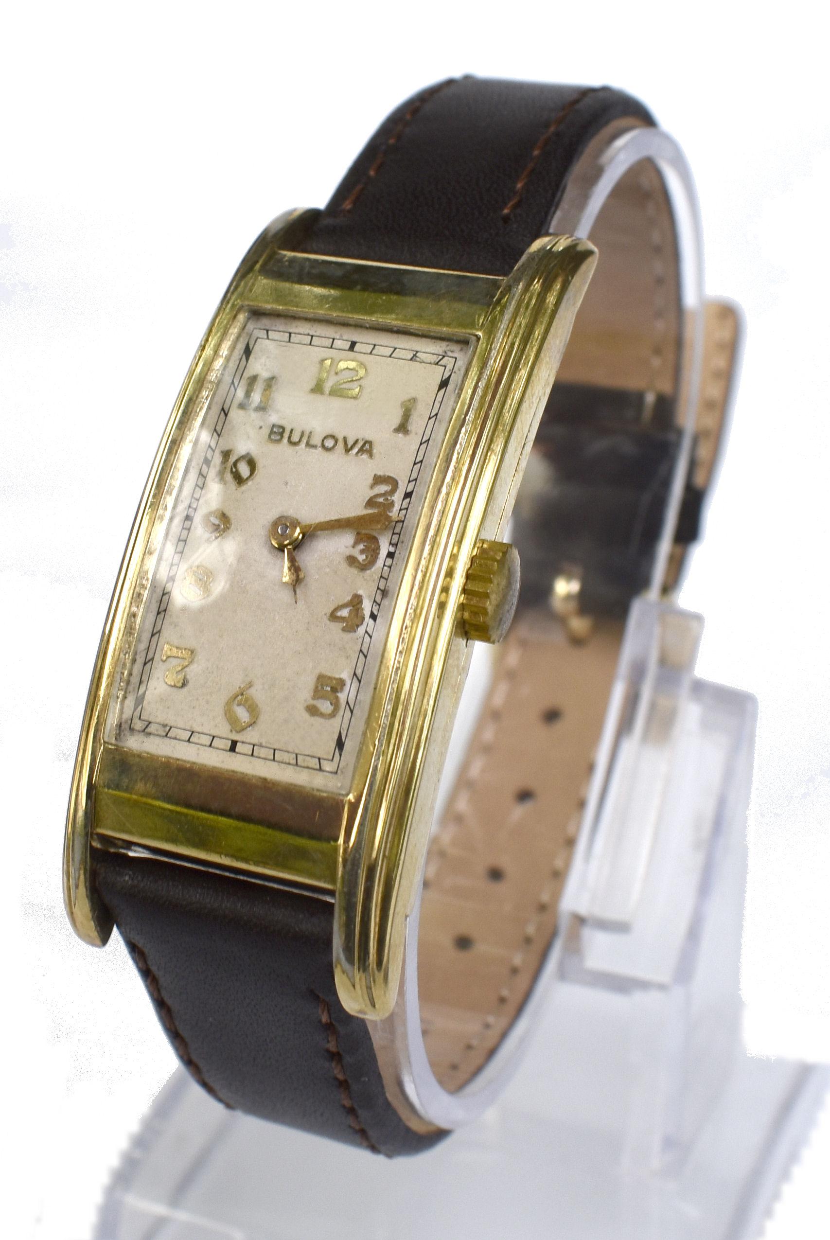 Art Deco 10k Gold Filled Gents Watch, Bulova, Fully Serviced, C1936 1