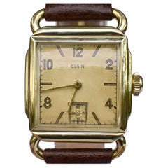 Orologio da polso da uomo in oro 10k di Elgin, completamente revisionato, c1946