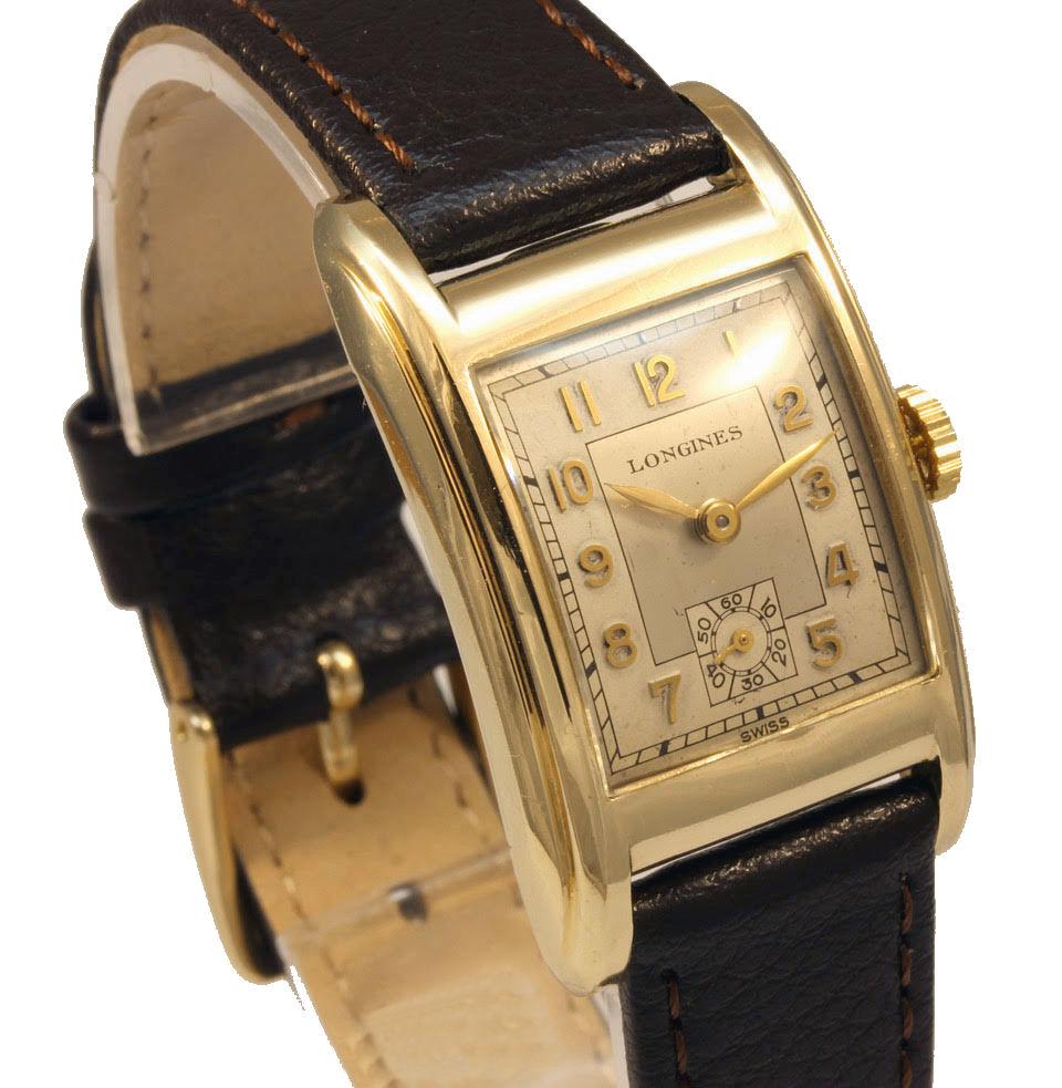 Art Deco 10k Gold Filled Longines Gentleman’s Wrist Watch, Serviced, c1937 In Good Condition In Westward ho, GB