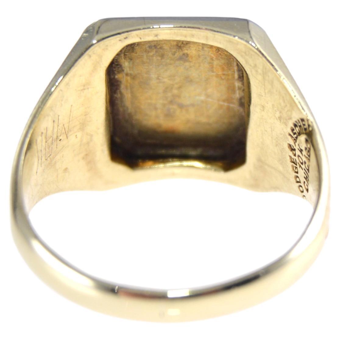 Women's or Men's Art Deco 10Kt Solid Multi Color Gold School Ring from FHA Commercial from 1930  For Sale