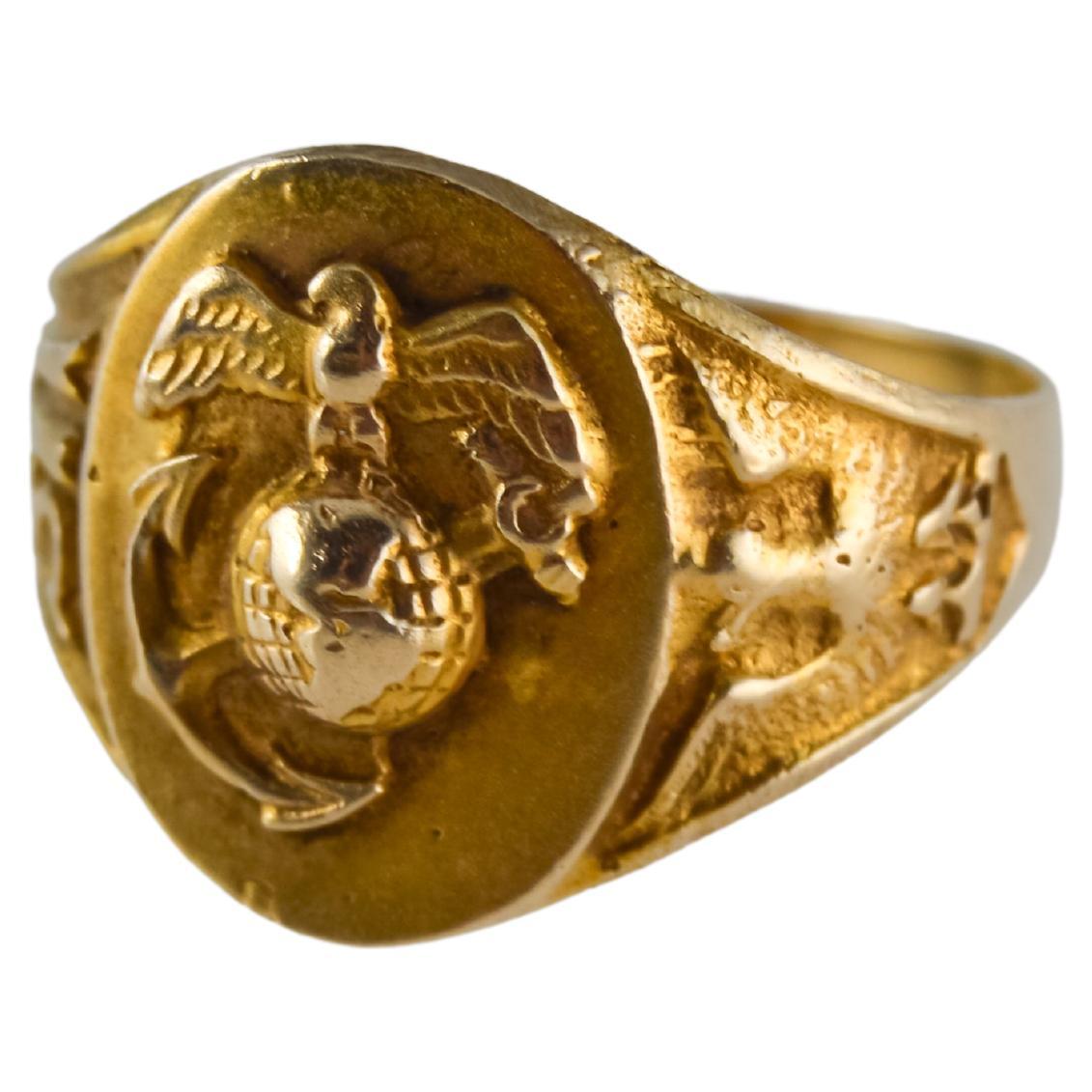 marine corps gold ring