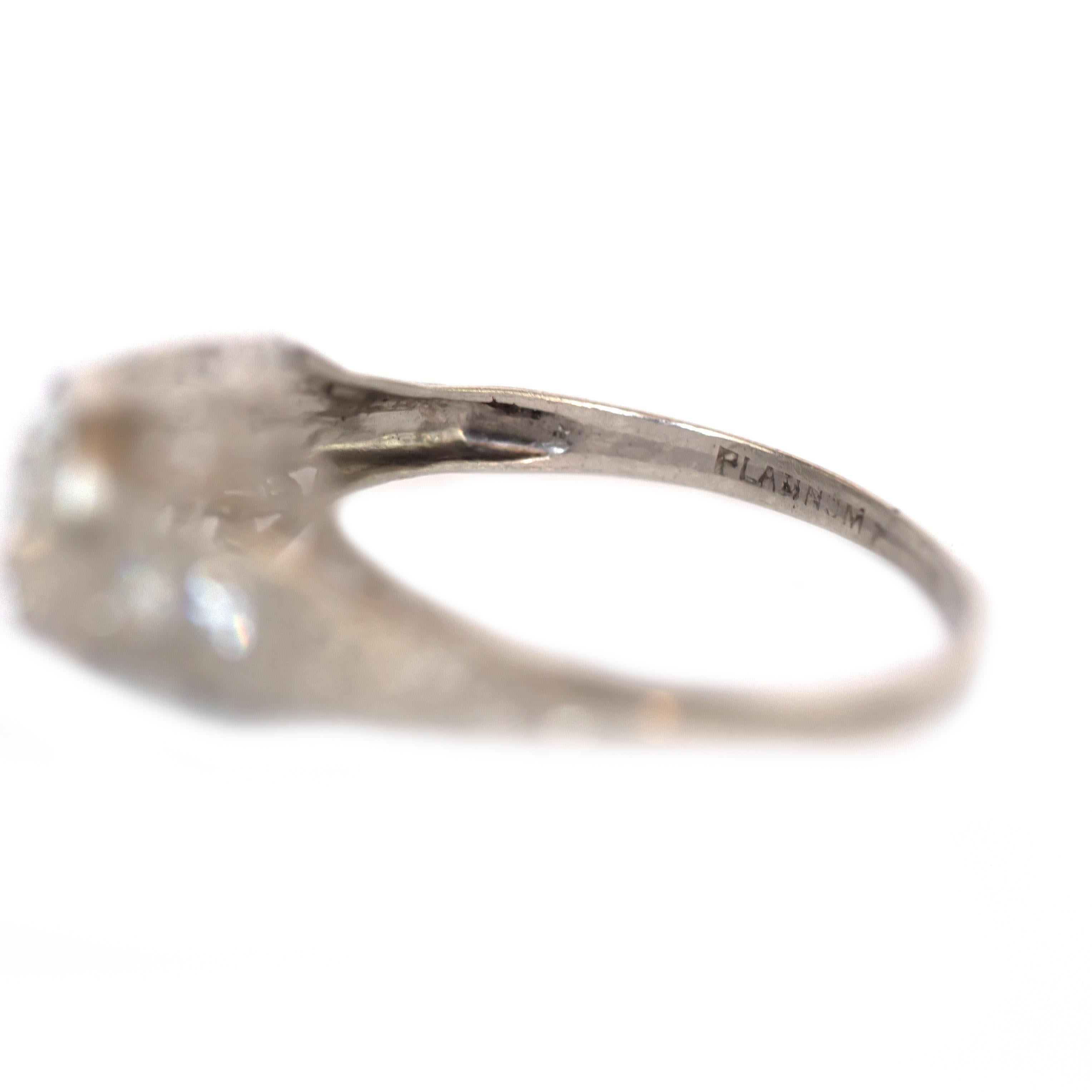 vintage art deco platinum diamond ring