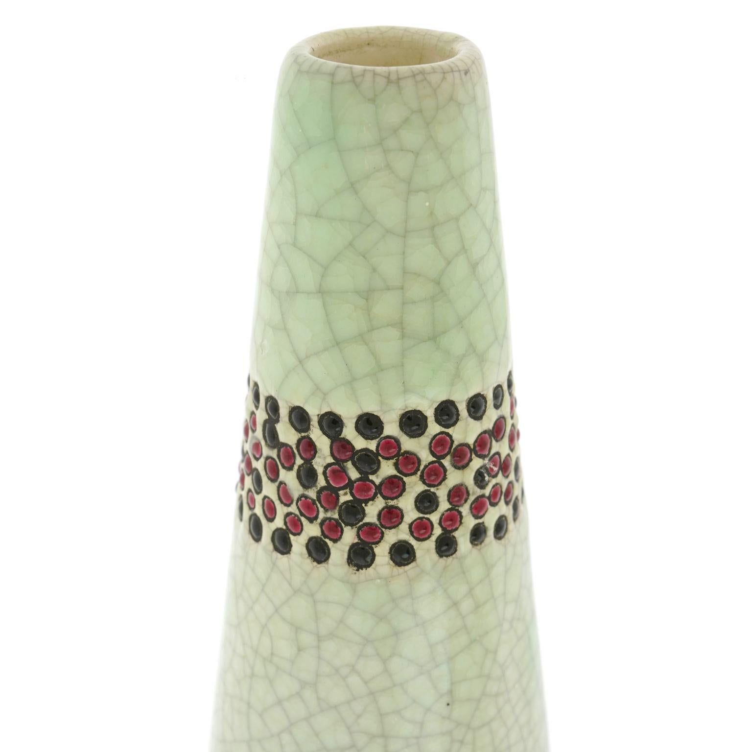 Vase im Art-déco-Stil von Longwy für Primavera, Frankreich im Angebot 1
