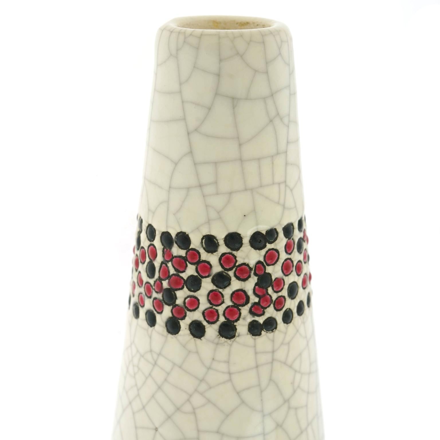 Porcelain Art Deco Vase by Longwy for Primavera, France For Sale