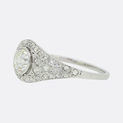Art Deco 1.10 Carat Diamond Cluster Ring