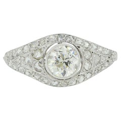 Art Deco 1.10 Carat Diamond Cluster Ring