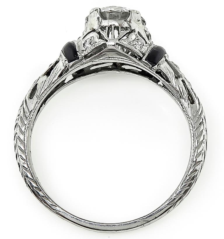 diamond and onyx engagement ring