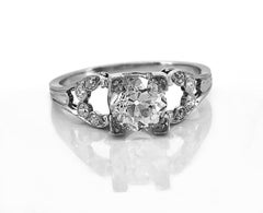 Art Deco 1.10 Carat Diamond Platinum Antique Engagement Ring