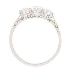 Art Deco 1.10 Carat Diamond Three-Stone Ring, circa 1920s
