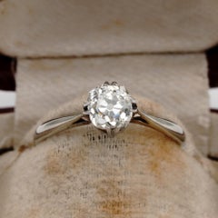 Art Deco 1.10 Carat Rare G VVS Old Mine Diamond Solitaire Ring
