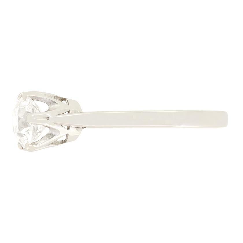 Taglio antico europeo Solitario di diamanti Art Deco da 1,10 carati, anni '20 ca. in vendita