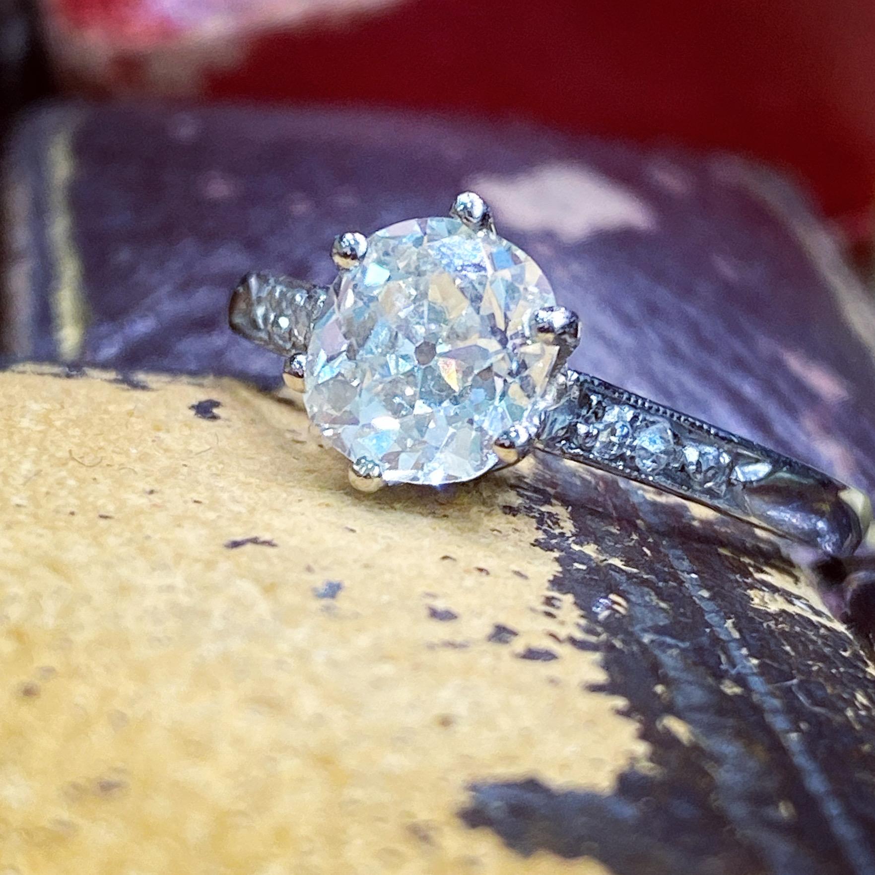 Art Deco 1.10ct Diamond Solitaire Engagement Ring, c.1930s 1
