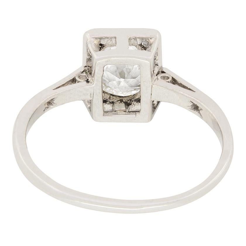 Art Deco 1.10ct Diamond Solitarie Ring, c.1920s In Good Condition For Sale In London, GB