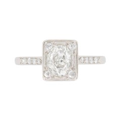 Antique Art Deco 1.10ct Diamond Solitarie Ring, c.1920s