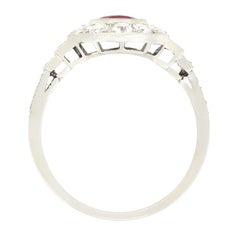 Art Deco 1.10ct Ruby and Diamond Cluster Ring, c.1920s