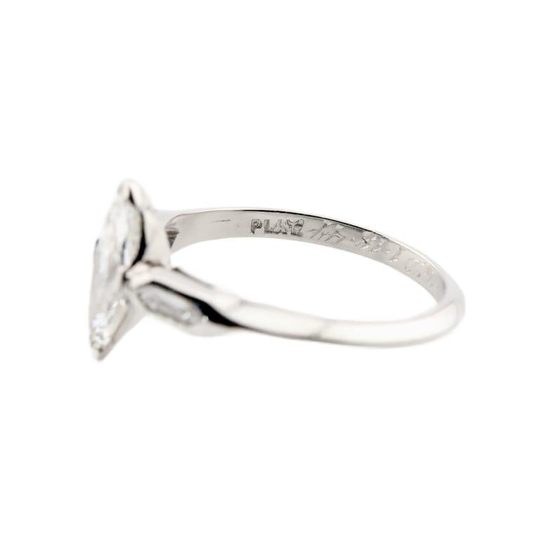 Women's Art Deco 1.12ctw Marquise & Fancy Hexagon Diamond Engagement Ring in Platinum For Sale