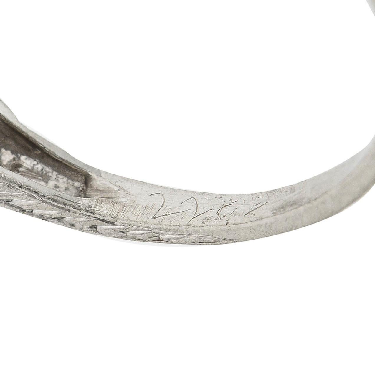 Platin-Verlobungsring mit 1.13 Karat Diamant im alteuropäischen Schliff im Art déco-Stil im Angebot 3