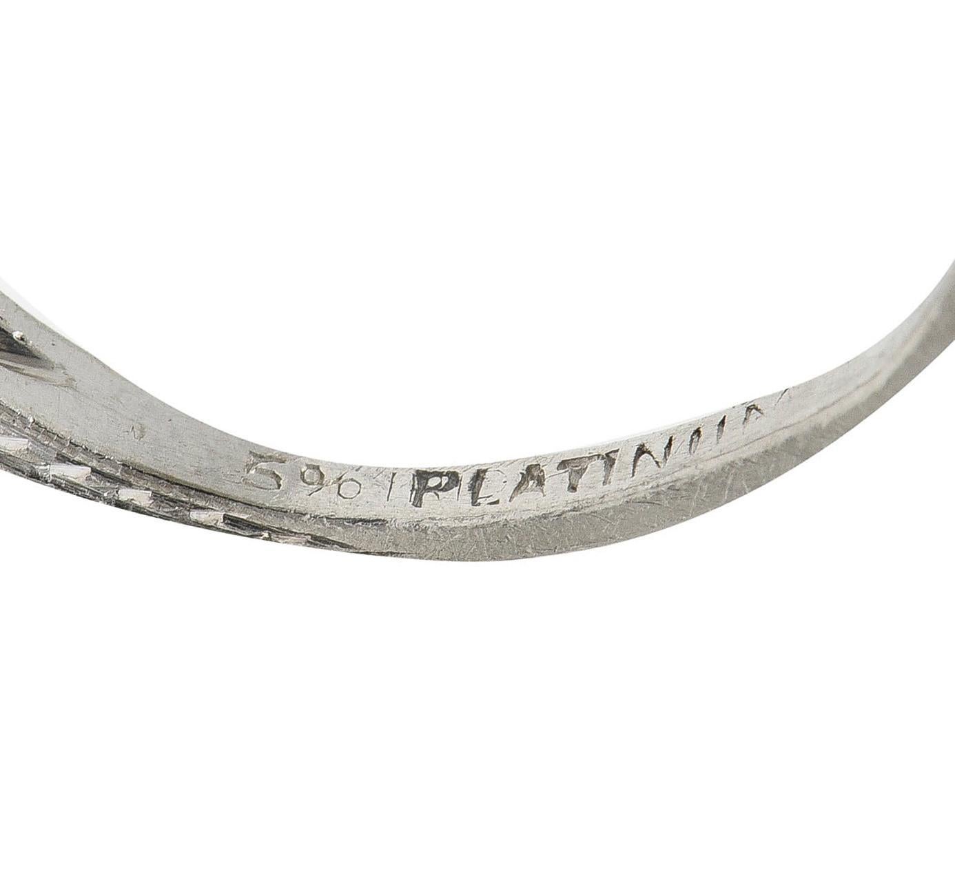 Platin-Verlobungsring mit 1.13 Karat Diamant im alteuropäischen Schliff im Art déco-Stil im Angebot 4