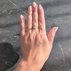 Bague de fiançailles Art déco 1,13 CTW Old European Diamond Platinum Scrolling Wheat