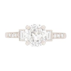 Art Deco 1.15 Carat Diamond Solitaire Engagement Ring, circa 1930s