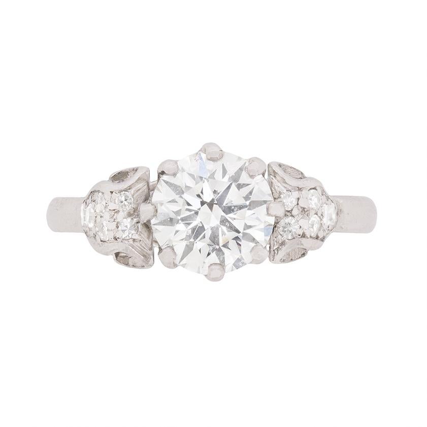 Art Deco 1.15 Carat Diamond Solitaire Ring, circa 1930s