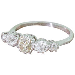 Vintage Art Deco 1.15 Carat Old Cut Diamond Five-Stone Ring