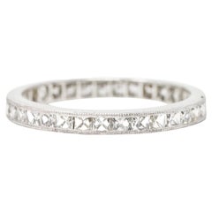 Art Deco 1.15 Carats French Cut Diamond Platinum Eternity Channel Band Ring