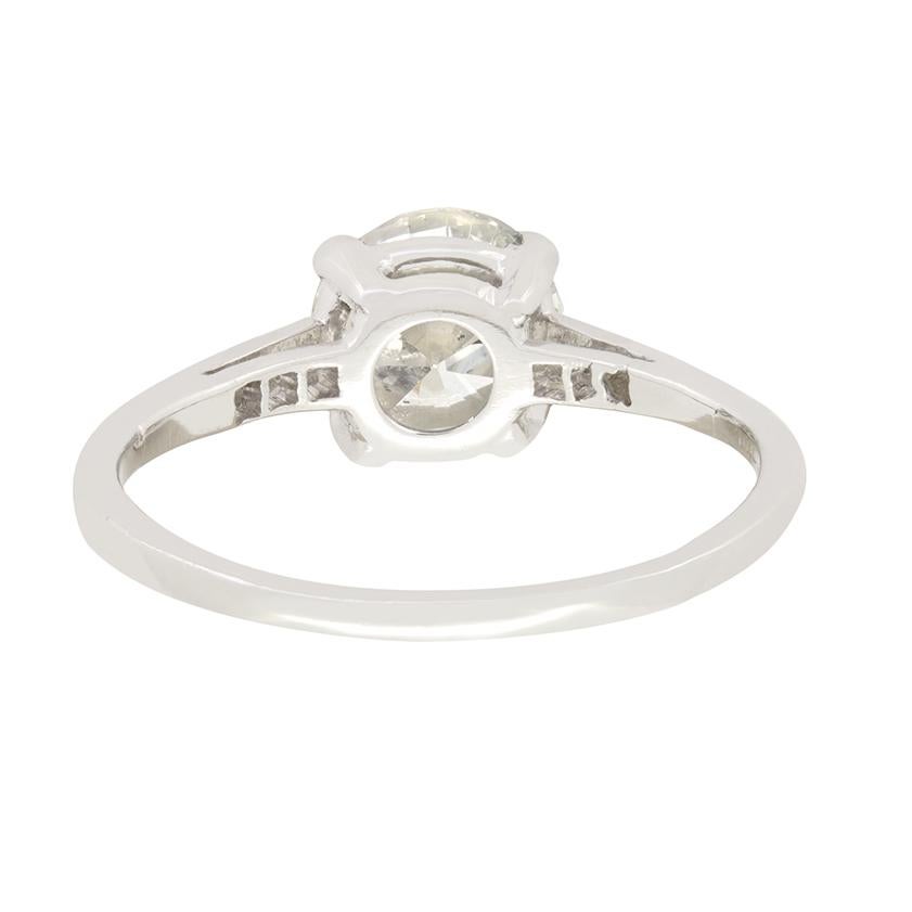 Art Déco Solitario di diamanti Art Deco da 1,15 ct, anni '30 ca. in vendita