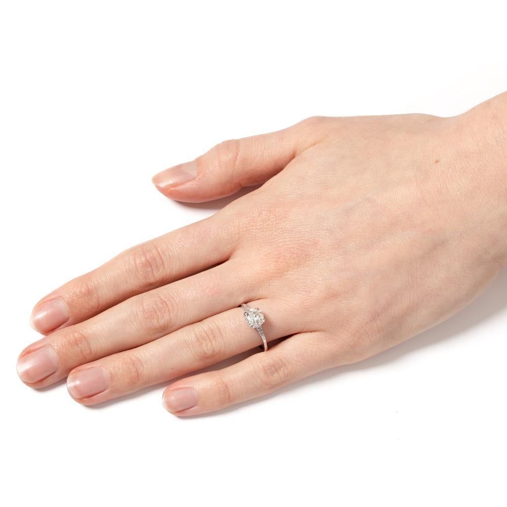 Solitario di diamanti Art Deco da 1,15 ct, anni '30 ca. In condizioni buone in vendita a London, GB
