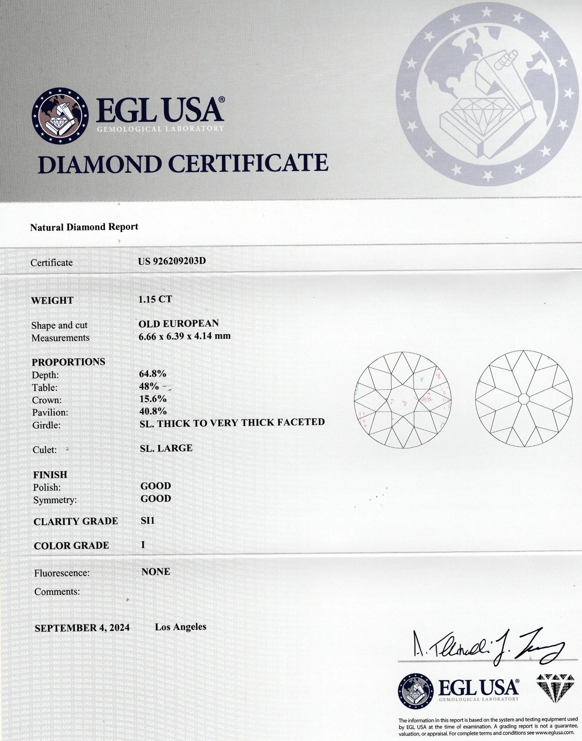 Taille vieille Europe Bague circulaire Art déco en or blanc 14 carats, diamant taille européenne ancienne de 1,15 carat et rubis en vente