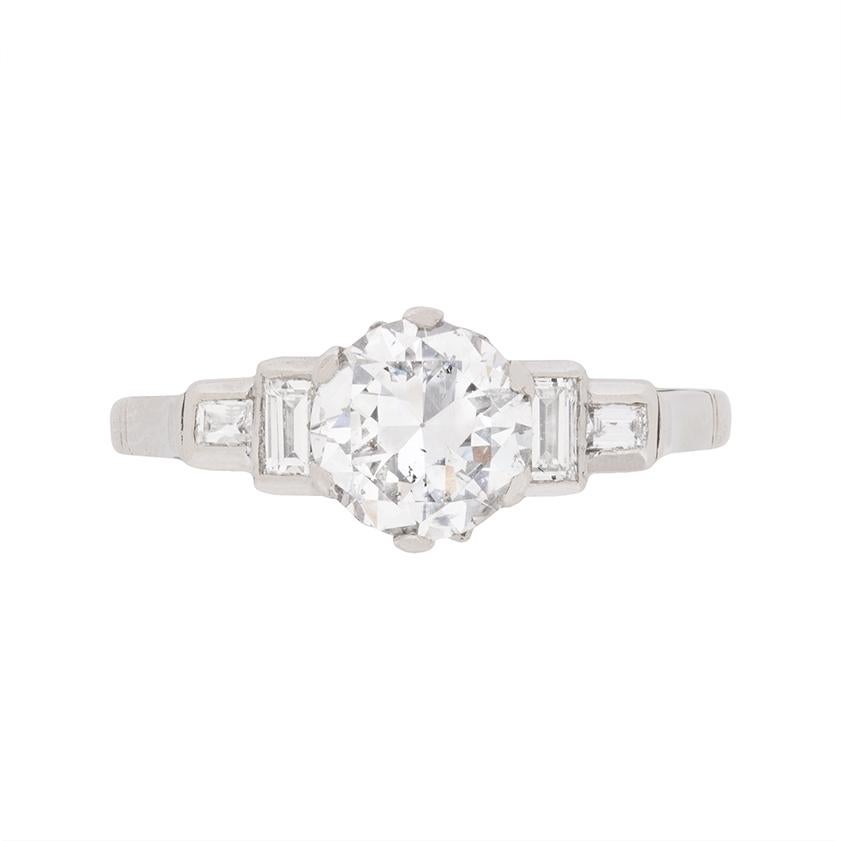 Art Deco 1.16 Carat Diamond Solitaire Engagement Ring, circa 1920s