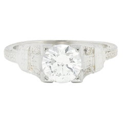 Art Deco 1.16 CTW Diamond 18 Karat Gold Vintage Orange Blossom Engagement Ring