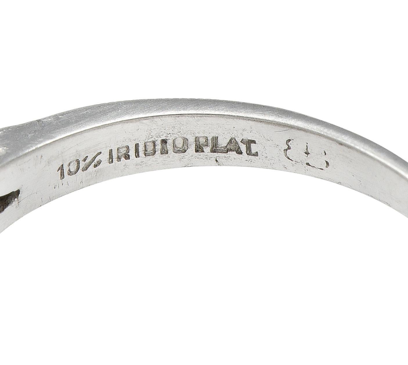 Art Deco 1.16 CTW Diamant Platin Vintage Schnalle Verlobungsring im Angebot 1