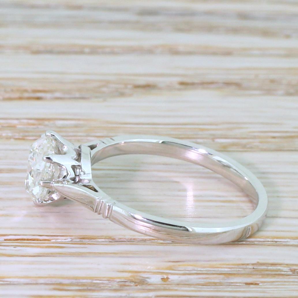 Art Deco 1.17 Carat Old Mine Cut Diamond Engagement Ring In Good Condition In Essex, GB