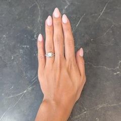 Art Deco 1,18 Karat alter europäischer Diamant Platin Antiker Verlobungsring