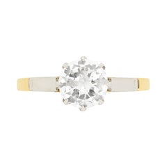 Art Deco 1.20 Carat Diamond Solitaire Engagement Ring, circa 1930s Art Deco 1.20 Carat Diamond Solitaire Engagement Ring, circa 1930s