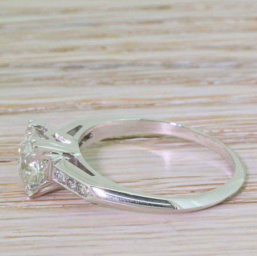Old Mine Cut Art Deco 1.20 Carat Old Cut Diamond Engagement Ring