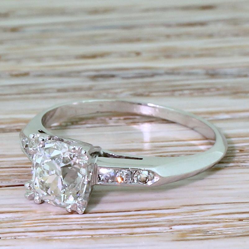 Art Deco 1.20 Carat Old Cut Diamond Engagement Ring 2