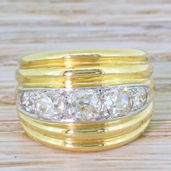 Art Deco 1.20 Carat Old Cut Diamond Five-Stone Ring