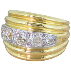 Art Deco 1.20 Carat Old Cut Diamond Five-Stone Ring