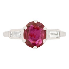 Art Deco 1.20 Carat Ruby and Diamond Ring, circa 1920s