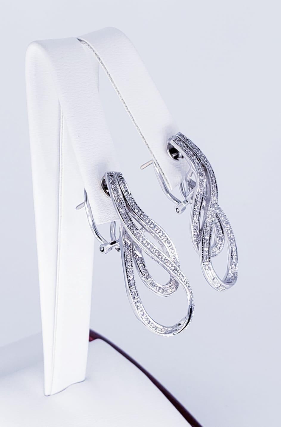 Round Cut Art Deco 1.20 Carat Diamond Earrings For Sale