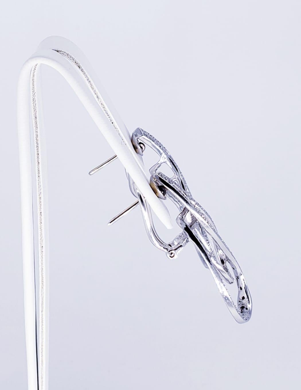 Boucles d'oreilles Art déco en diamants de 1,20 carat Pour femmes en vente