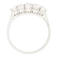 Art Deco 1.20ct Diamond Five Stone Ring, c.1920s