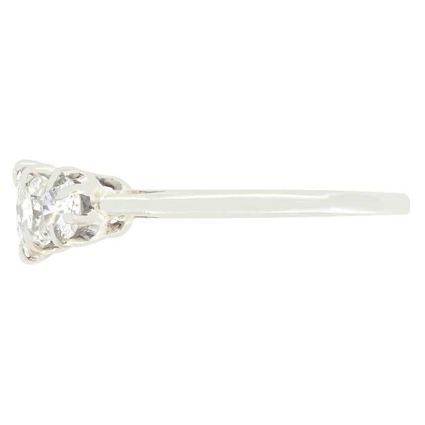 Art Déco Anello con cinque pietre di diamante in stile Art Deco da 1,20 carati, 1920 circa in vendita