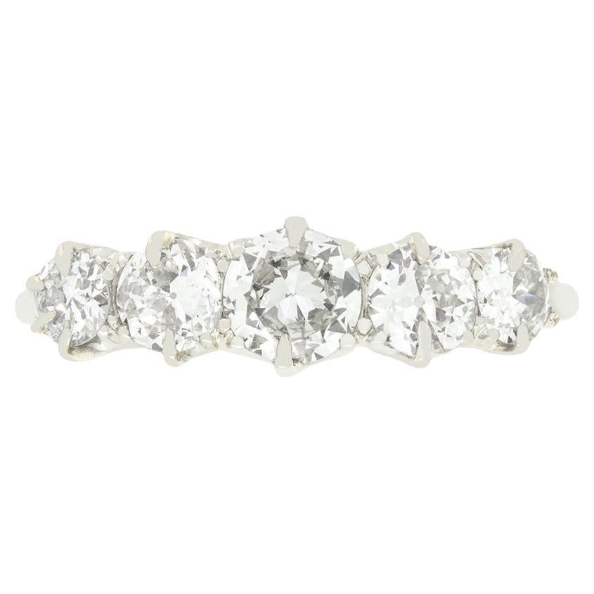 Art Deco 1.20ct Diamond Five Stone Ring, c.1920s