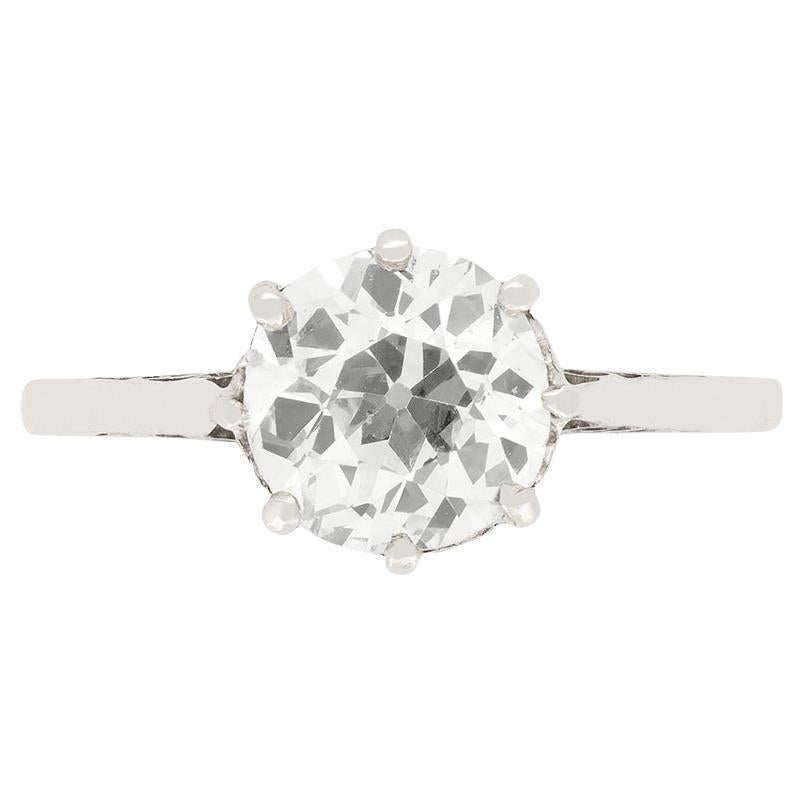 Art Deco 1.20ct Diamond Solitaire Ring, circa 1920s For Sale