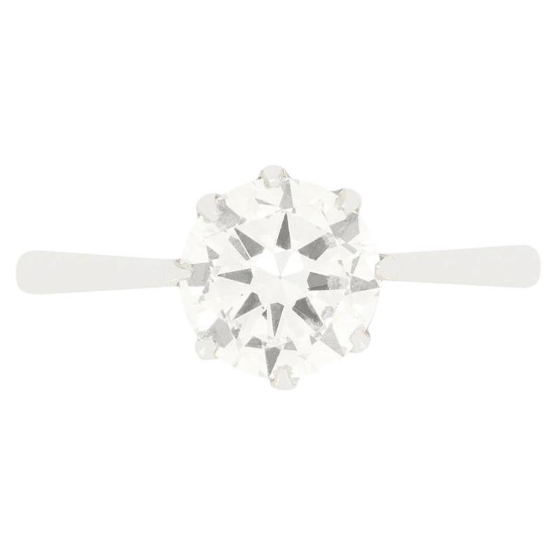 Art Deco 1.20ct Diamond Solitaire Ring, c.1920s For Sale